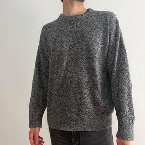 H&M L.O.G.G. Men’s Gray Marl Crewneck Knit Sweater Wool Blend  Size M